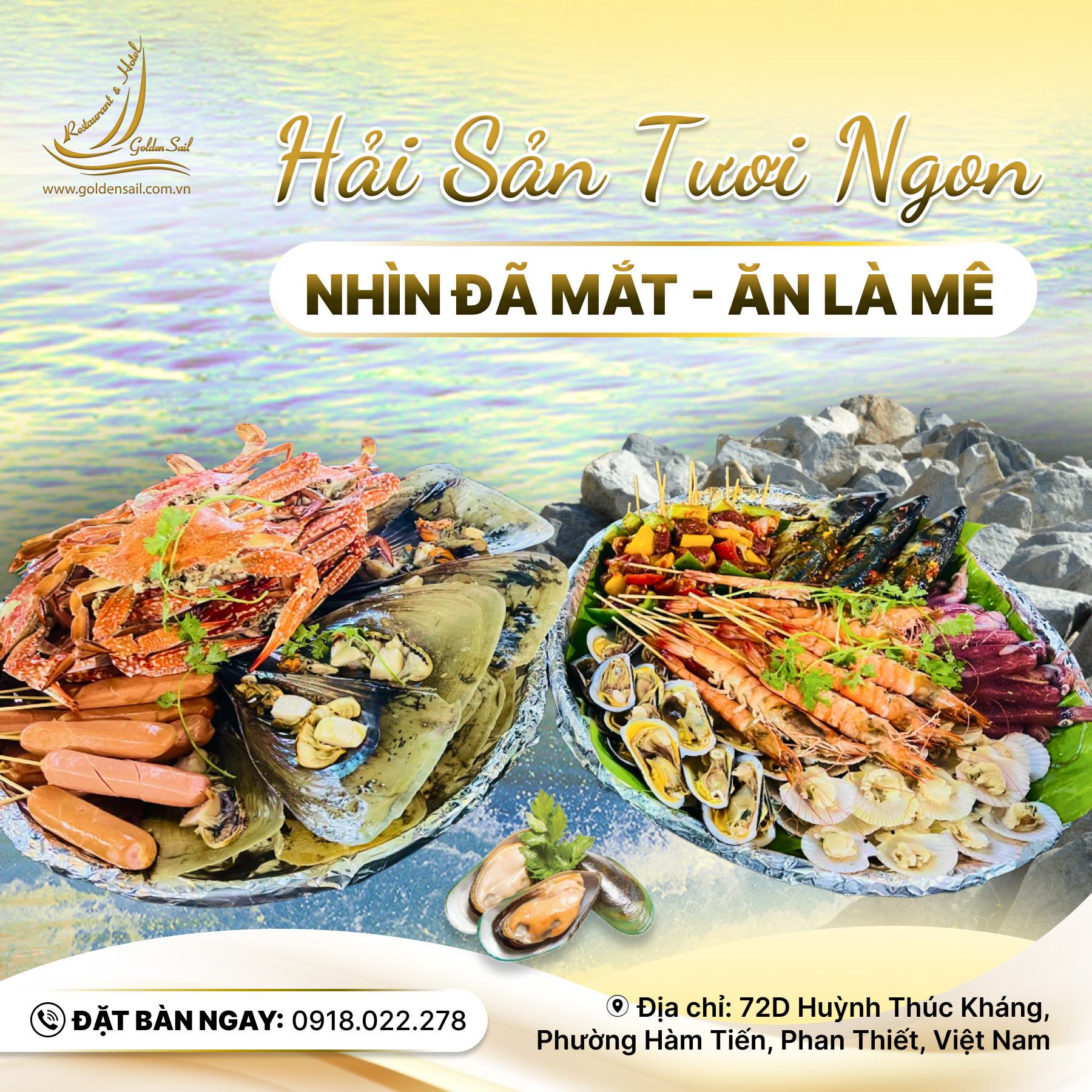Khám phá hương vị biển cả tại Nhà hàng hải sản Cánh Buồm Vàng ở Phan Thiết