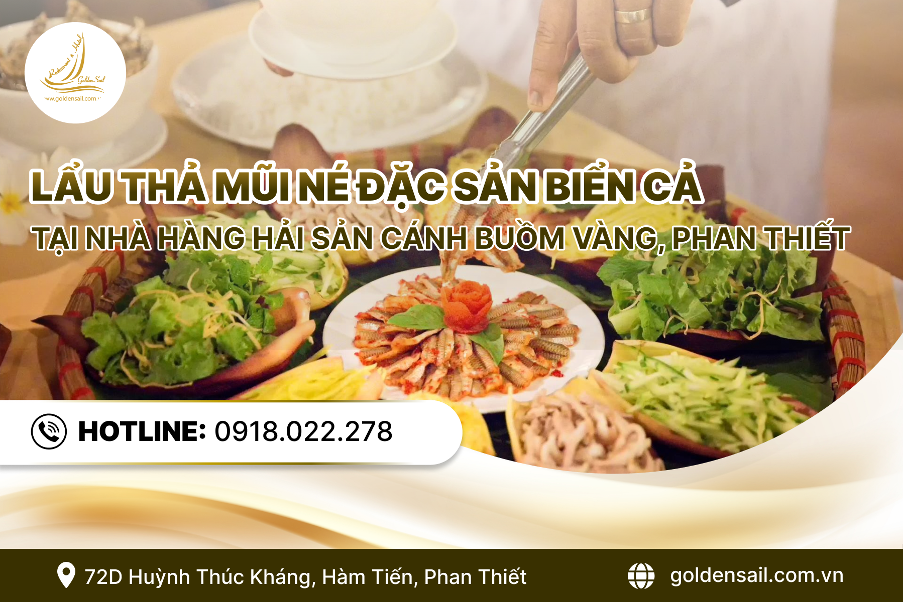 Lẩu thả Mũi Né đặc sản biển cả tại nhà hàng hải sản Cánh Buồm Vàng, Phan Thiết