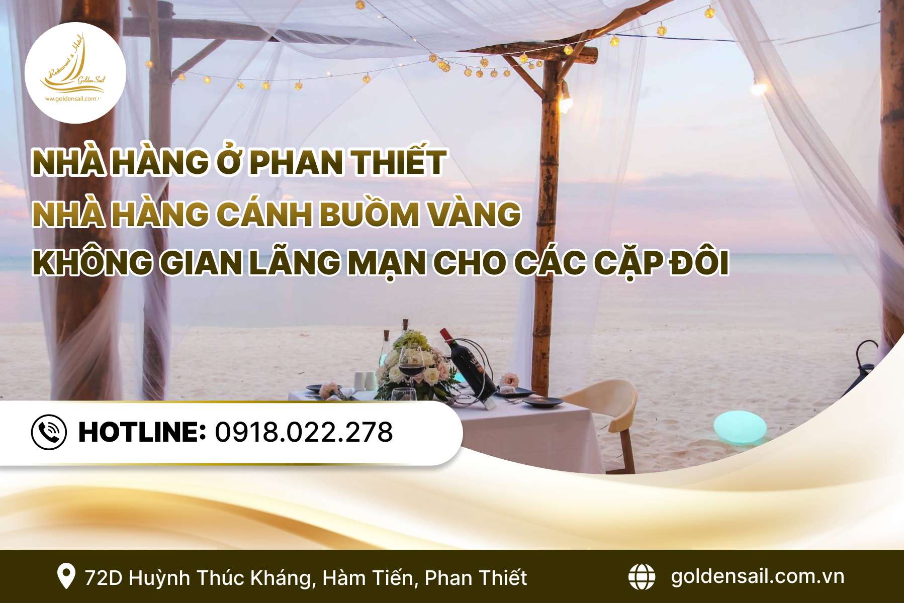 Nhà hàng ở Phan Thiết - Nhà hàng Cánh Buồm Vàng không gian lãng mạn cho các cặp đôi